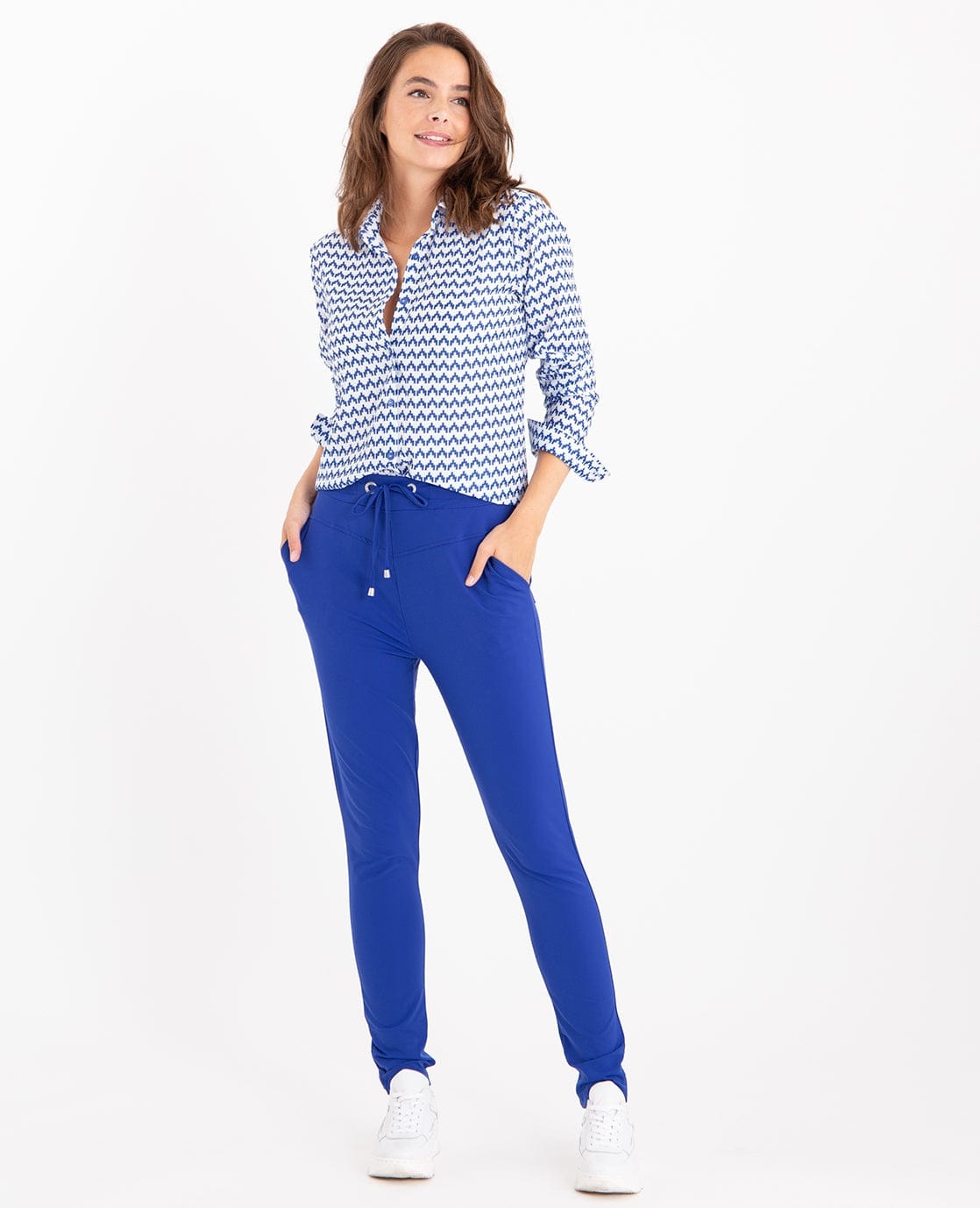 Je m'appelle Tops Blouse Perfecte | Royal Blue/Blanc