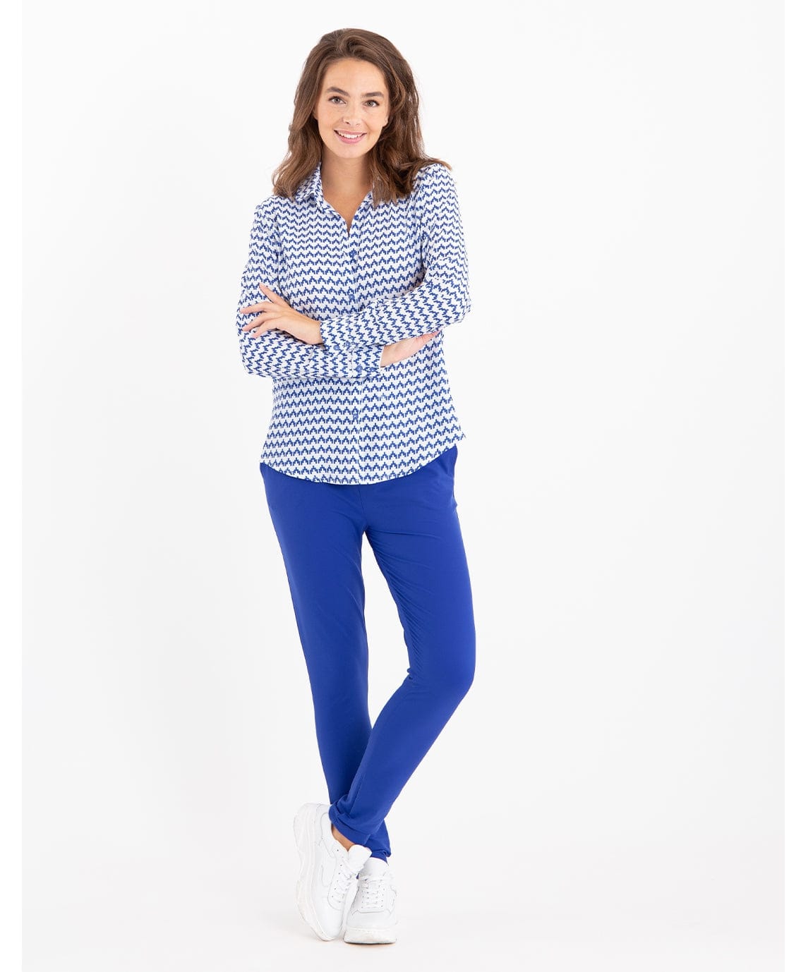 Je m'appelle Tops Blouse Perfecte | Royal Blue/Blanc