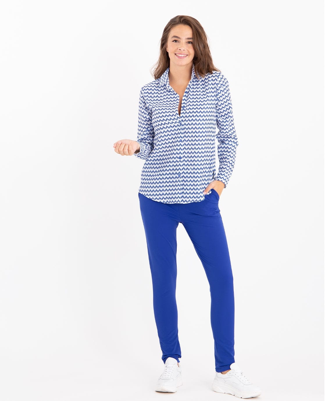 Je m'appelle Tops Blouse Perfecte | Royal Blue/Blanc