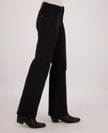 Je m'appelle Broeken Pant Flare Denim | Zwart