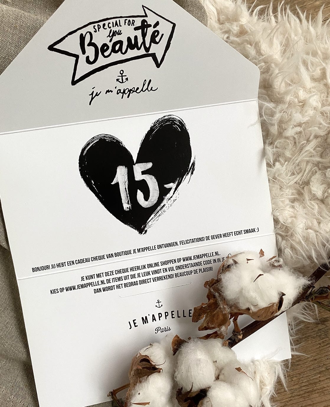 Je m'appelle Accessoires Cadeau Cheque € 15,- | .