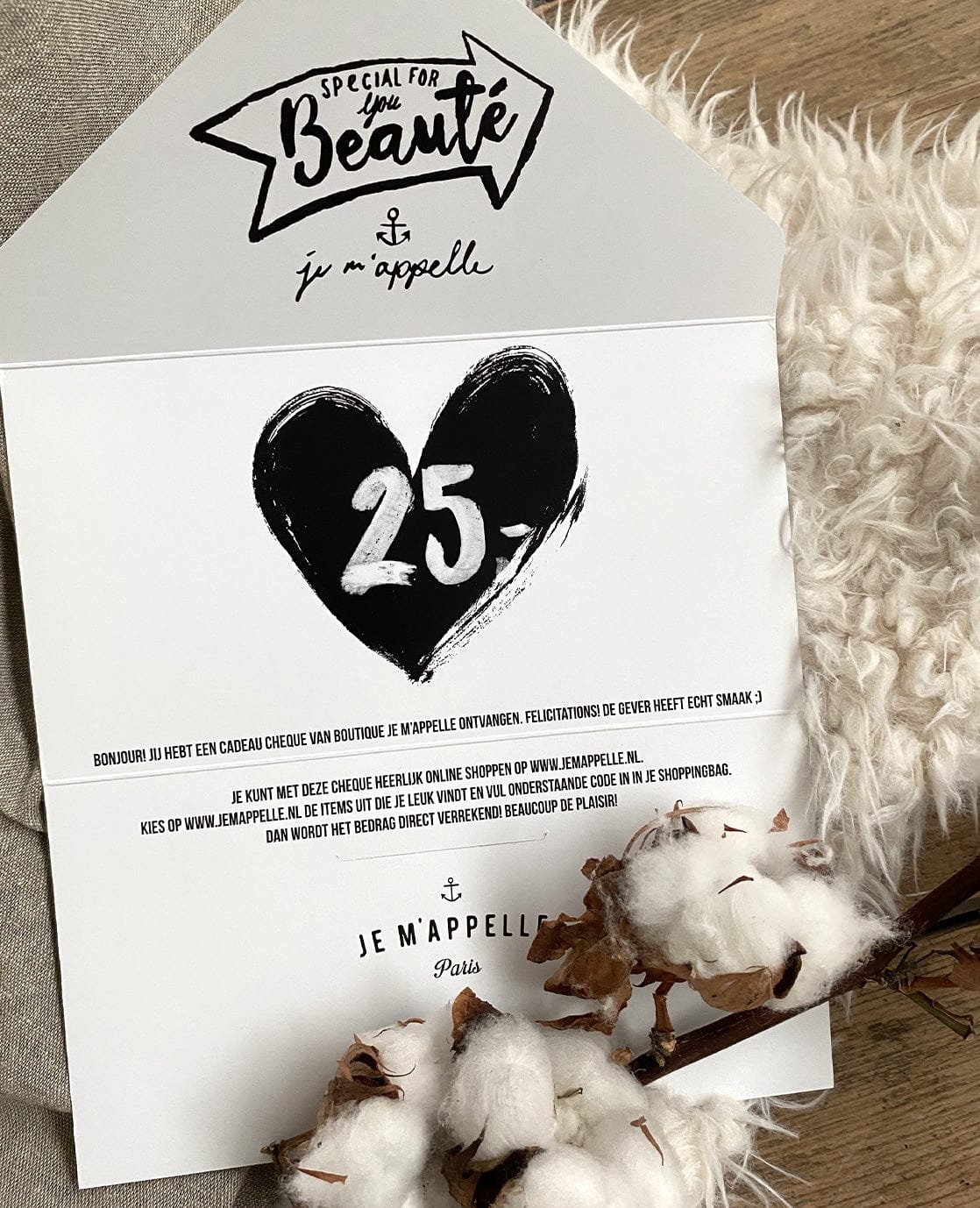 Je m'appelle Accessoires Cadeau Cheque € 25,- | .