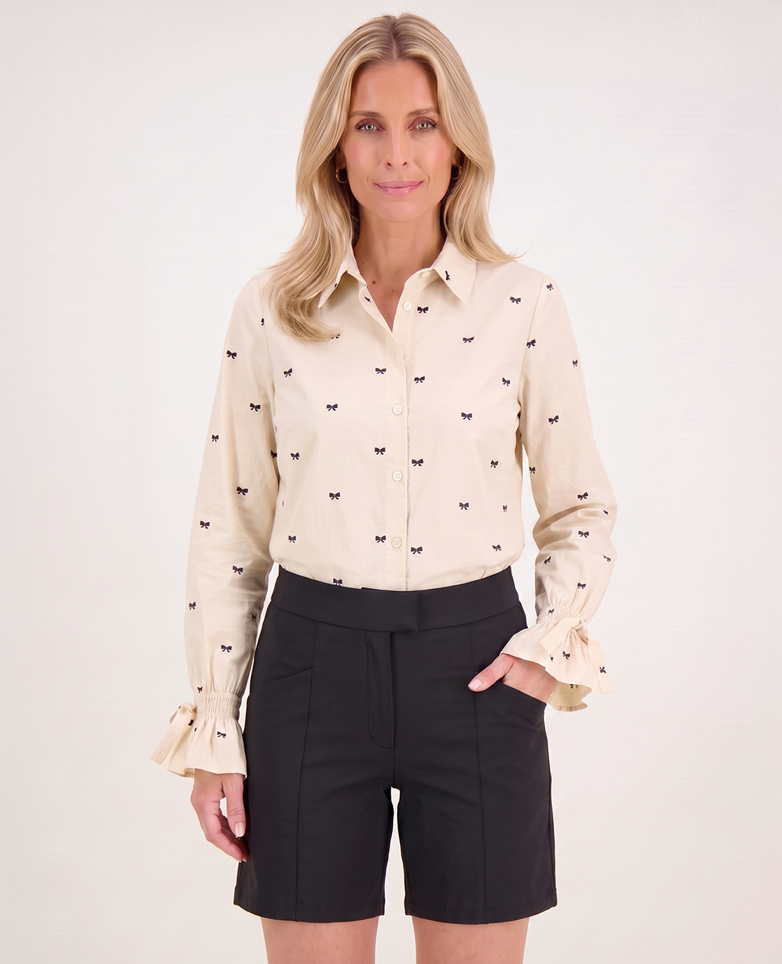 Blouse Elaine | Greige/Zwart
