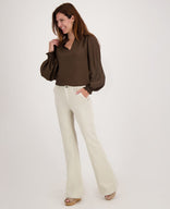 Je m'appelle Tops Top Ruffle | Cacao Brown