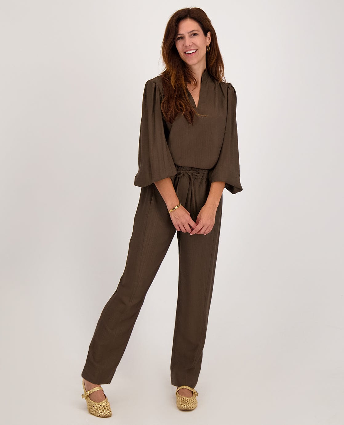 Je m'appelle Tops Top Ruffle | Cacao Brown
