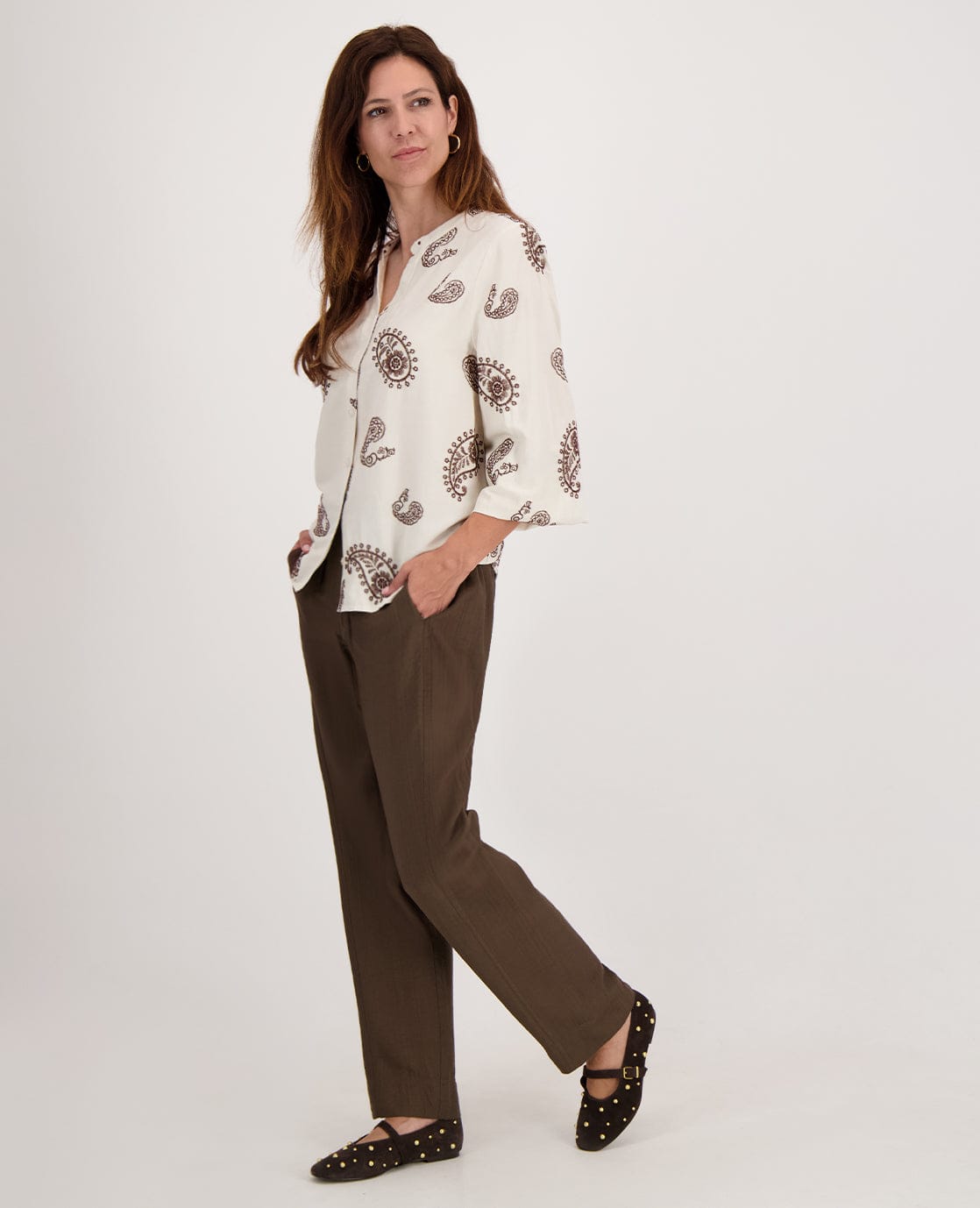 Je m'appelle Tops Top Ruffle | Cacao Brown