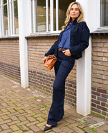 Je m'appelle Jassen Jacket | Dark Denim Pinstripe