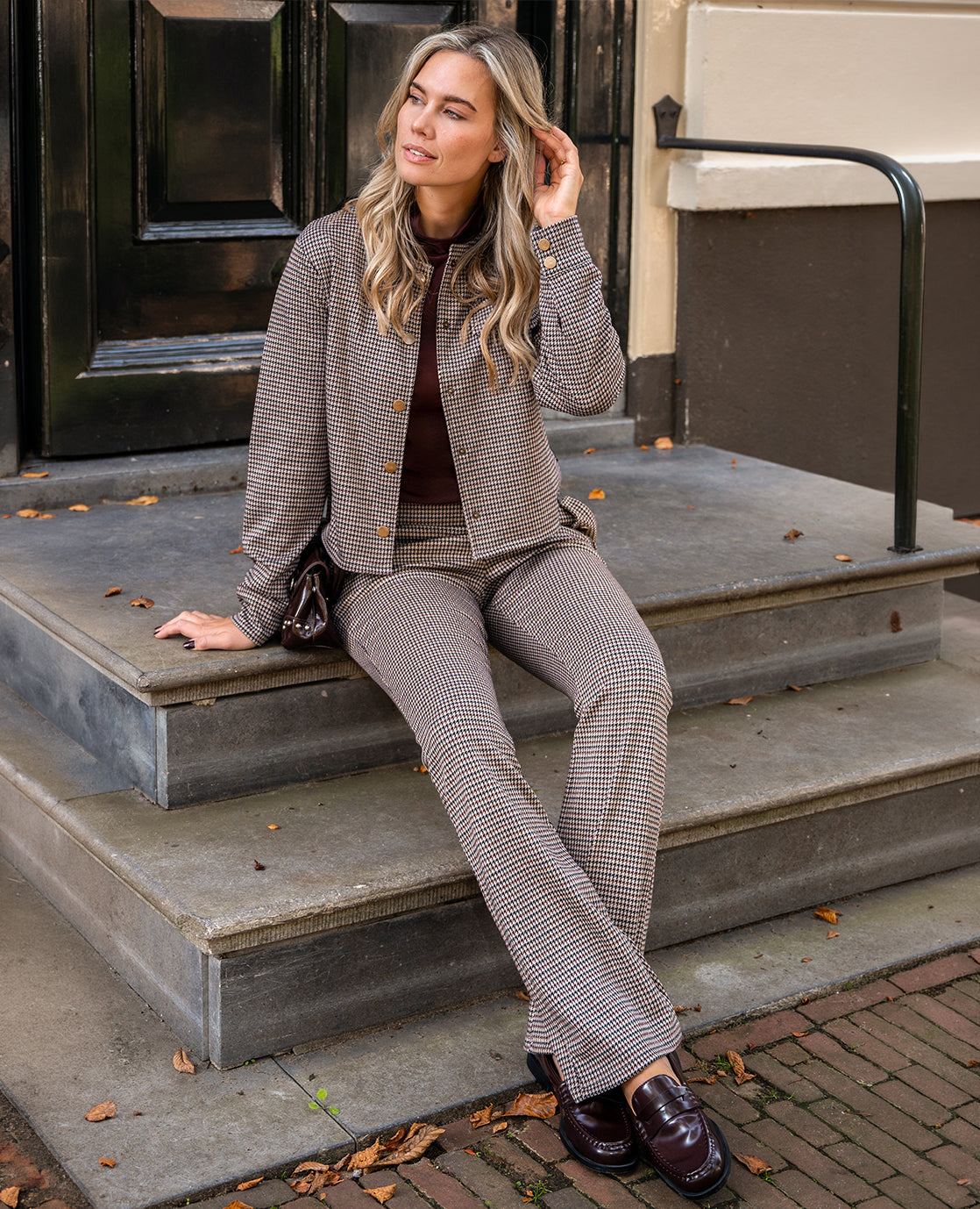 Pant Jacquard | Night Burgundy Multicolor