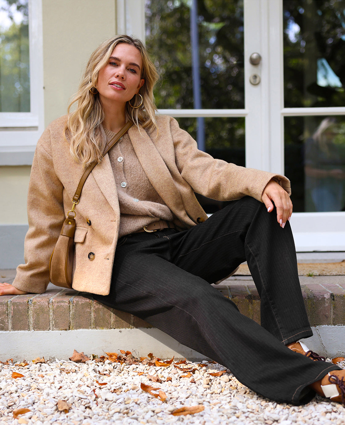 Pant Romee Jogg Denim | Pinstripe Black