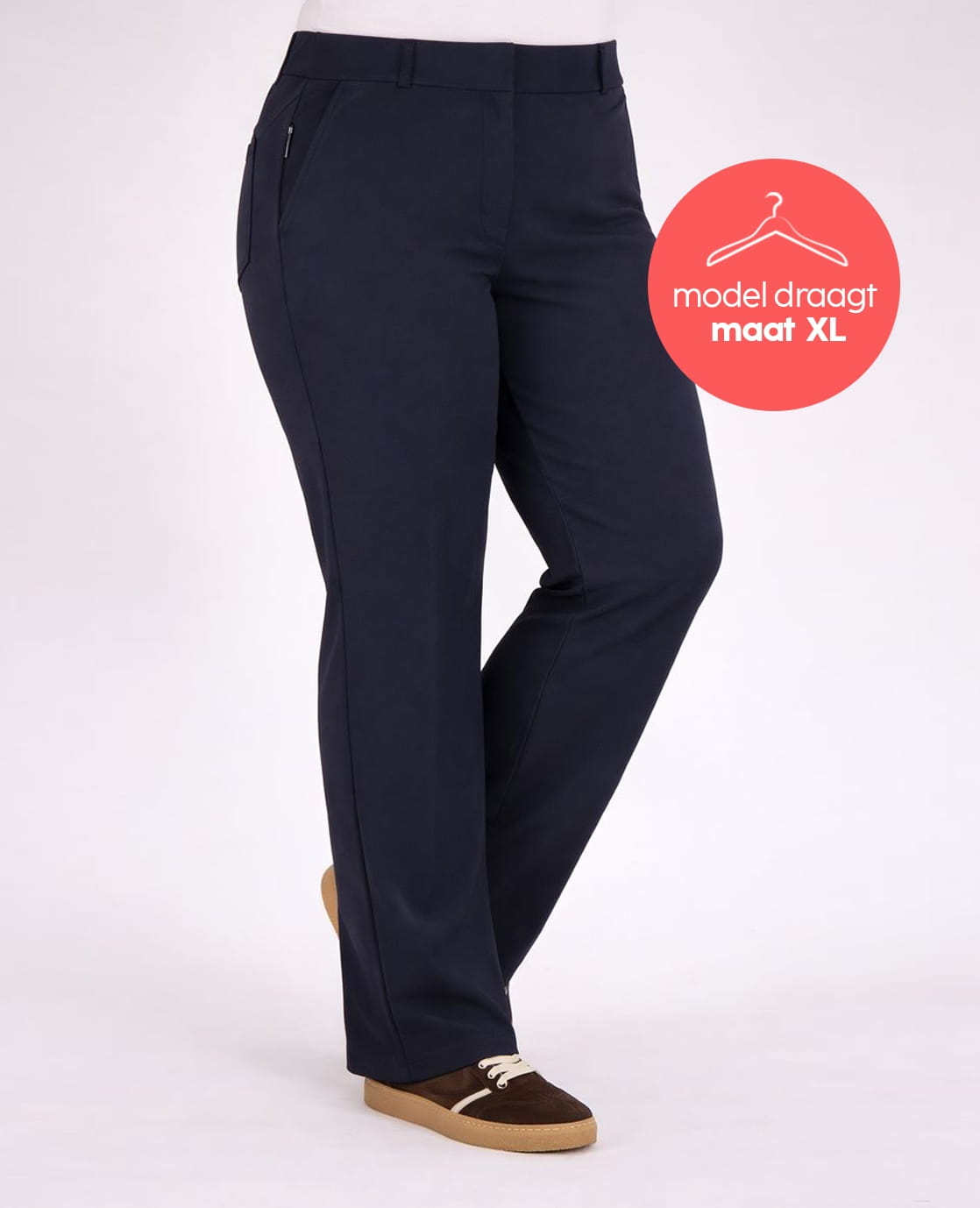 Je m'appelle Broeken Pant Isa Travel Brushed | Donkerblauw