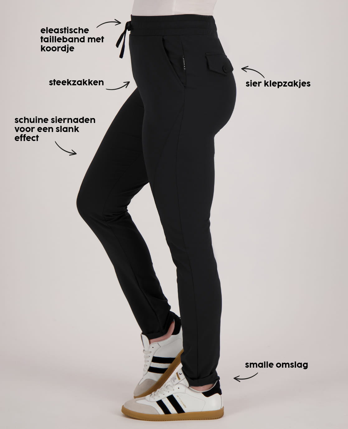 Je m'appelle Broeken Pant Regular Travel ++ | Zwart