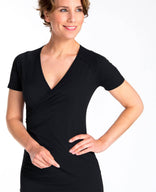 Je m'appelle Jurken Robe Cross Over Travel | Zwart