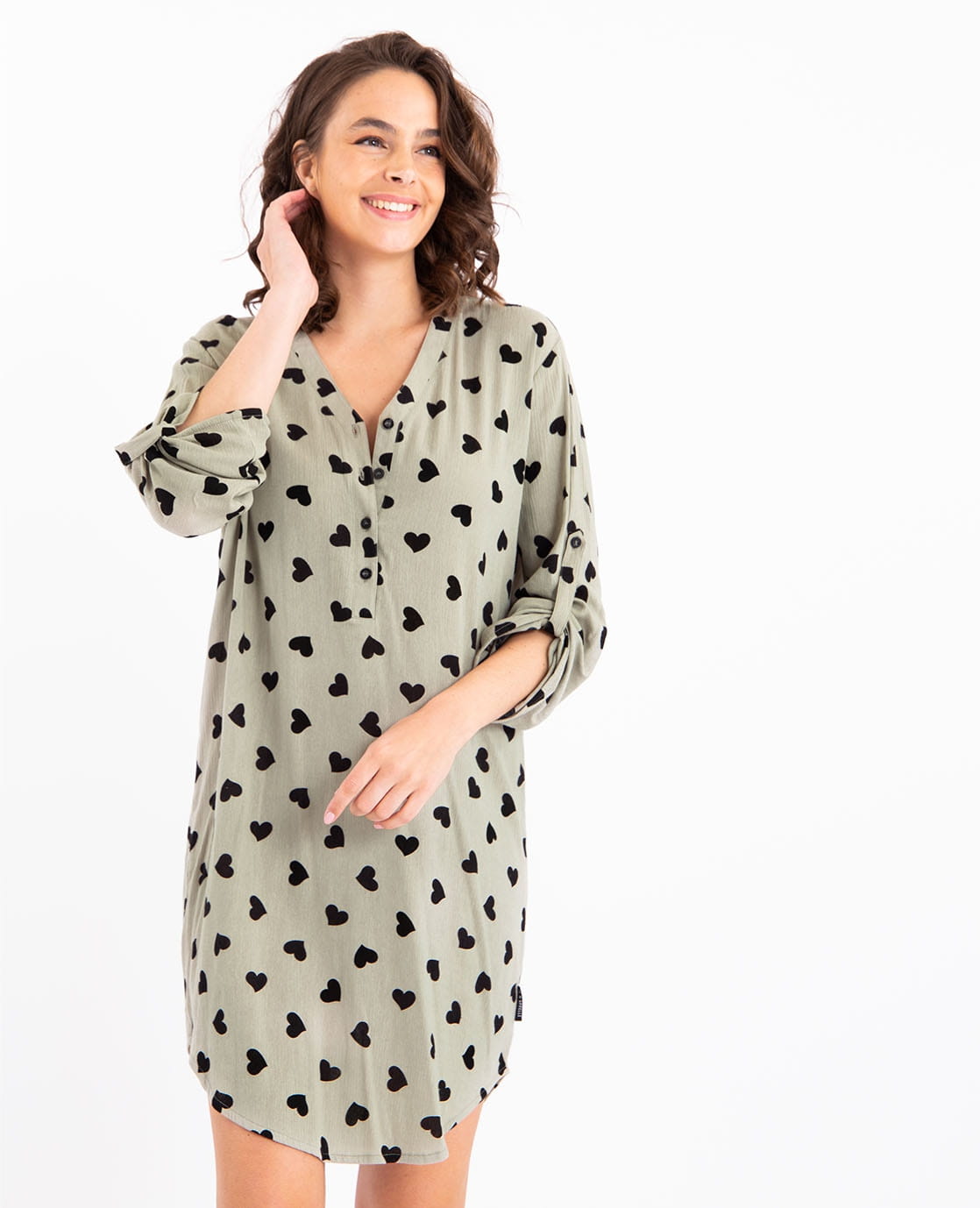 Je m'appelle Jurken Grey Olive / XS Robe Hearts | Grey Olive