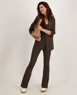 Je m'appelle Broeken Pant Isa Travel ++ | Espresso / Porcelain White