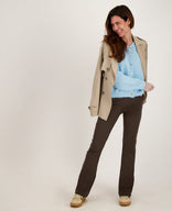 Je m'appelle Broeken Pant Isa Travel ++ | Espresso / Porcelain White