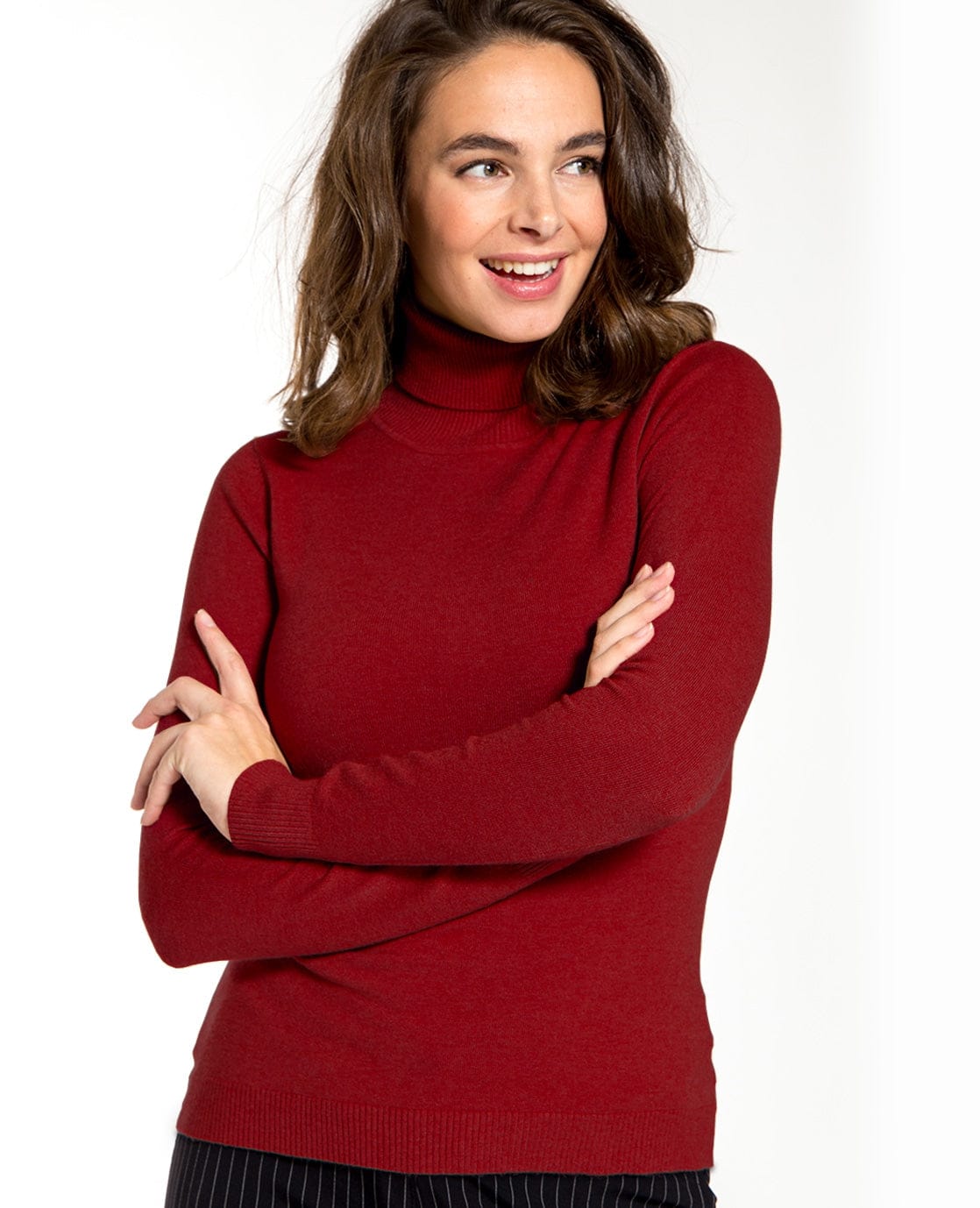 Je m'appelle Tops Pull ColTango Rouge | Rouge