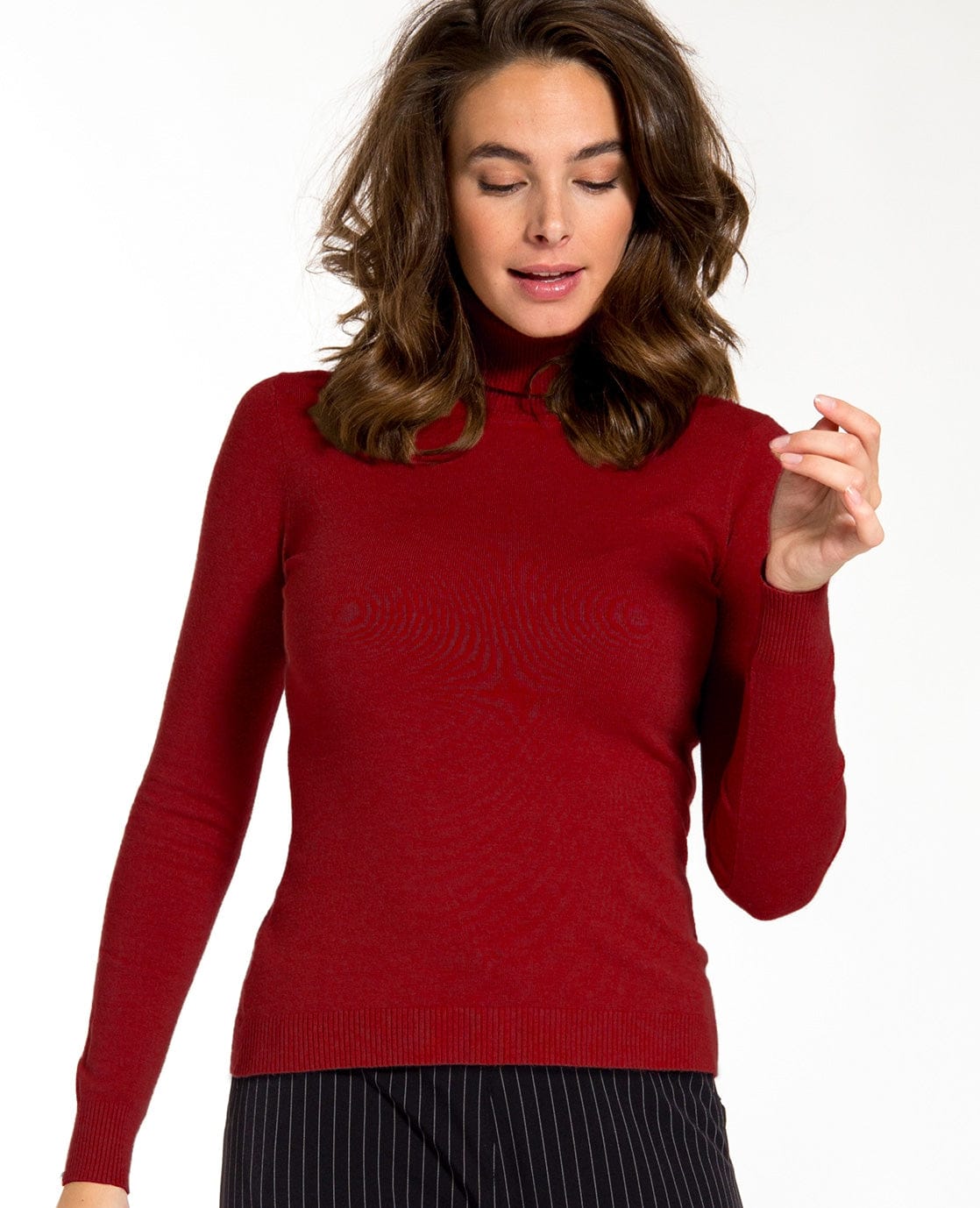 Je m'appelle Tops Pull ColTango Rouge | Rouge