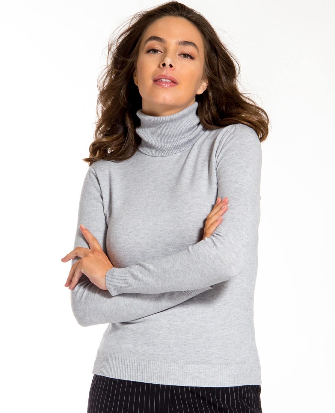 Je m'appelle Tops Pull ColLight Grey Melange | Light Grey