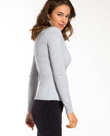Je m'appelle Tops Pull ColLight Grey Melange | Light Grey