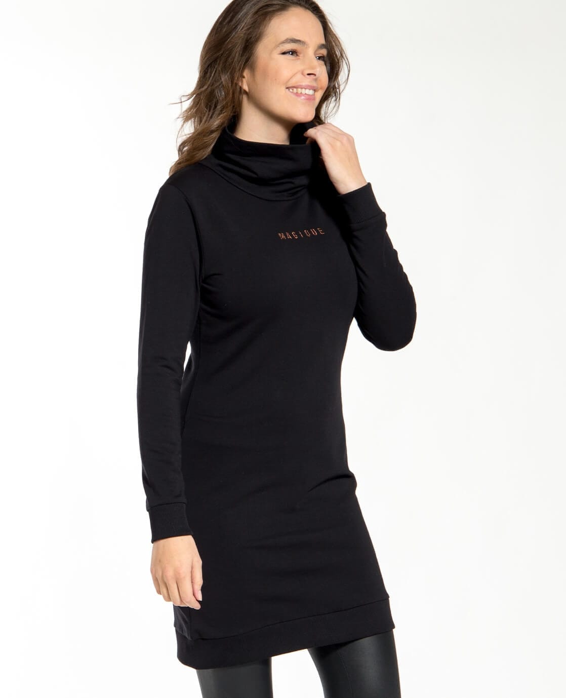 Je m'appelle Jurken Sweatdress Collar | Zwart
