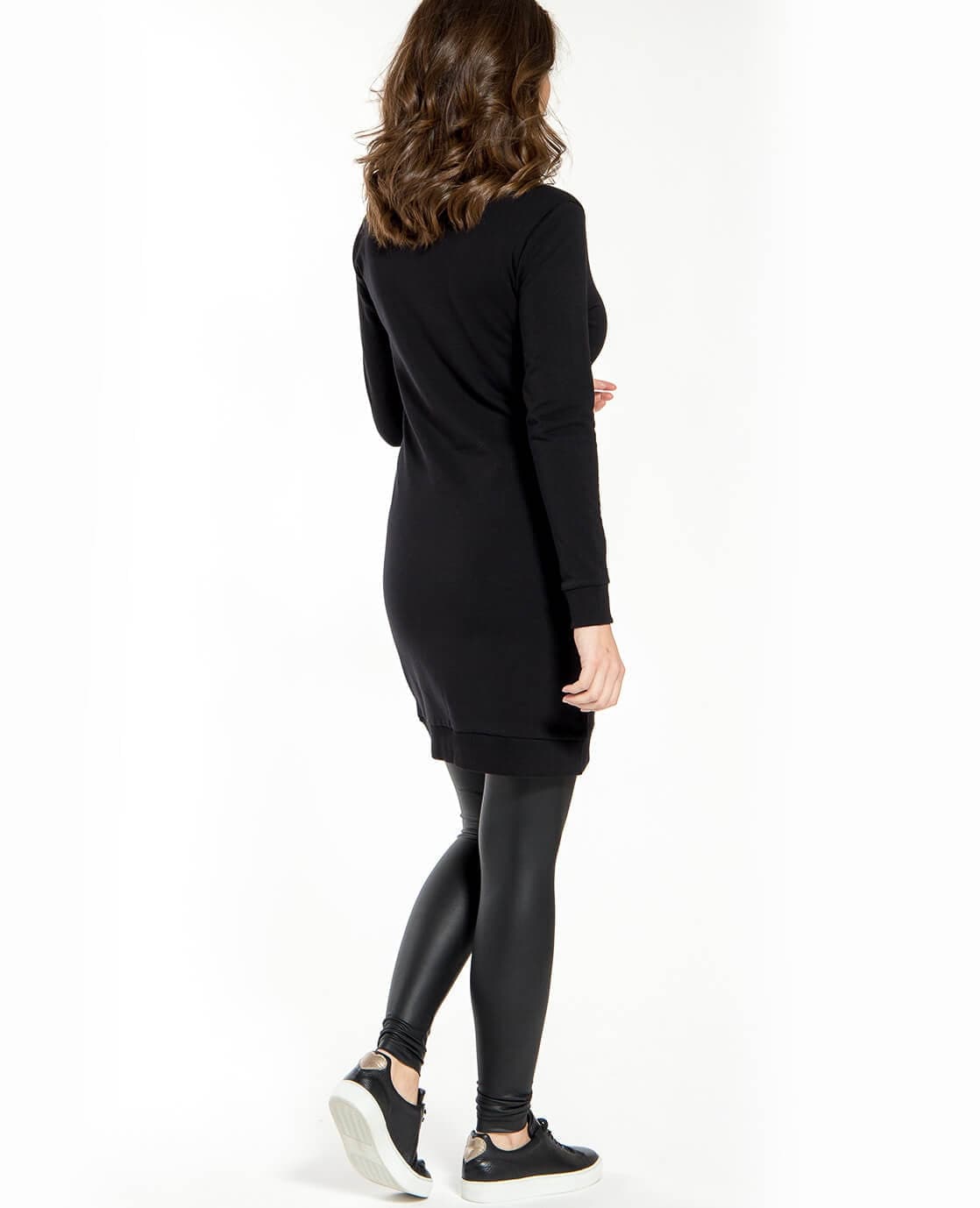 Je m'appelle Jurken Sweatdress Collar | Zwart