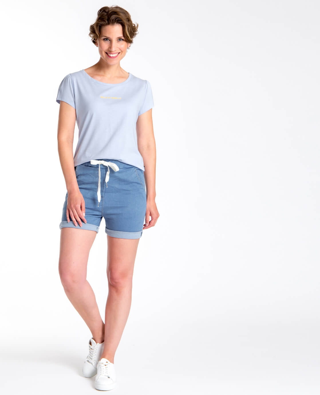 Je m'appelle Broeken Crinc Short Comfortable | Light Denim
