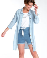 Je m'appelle Broeken Crinc Short Comfortable | Light Denim
