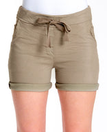 Je m'appelle Broeken Crinc Short Comfortable | Taupe