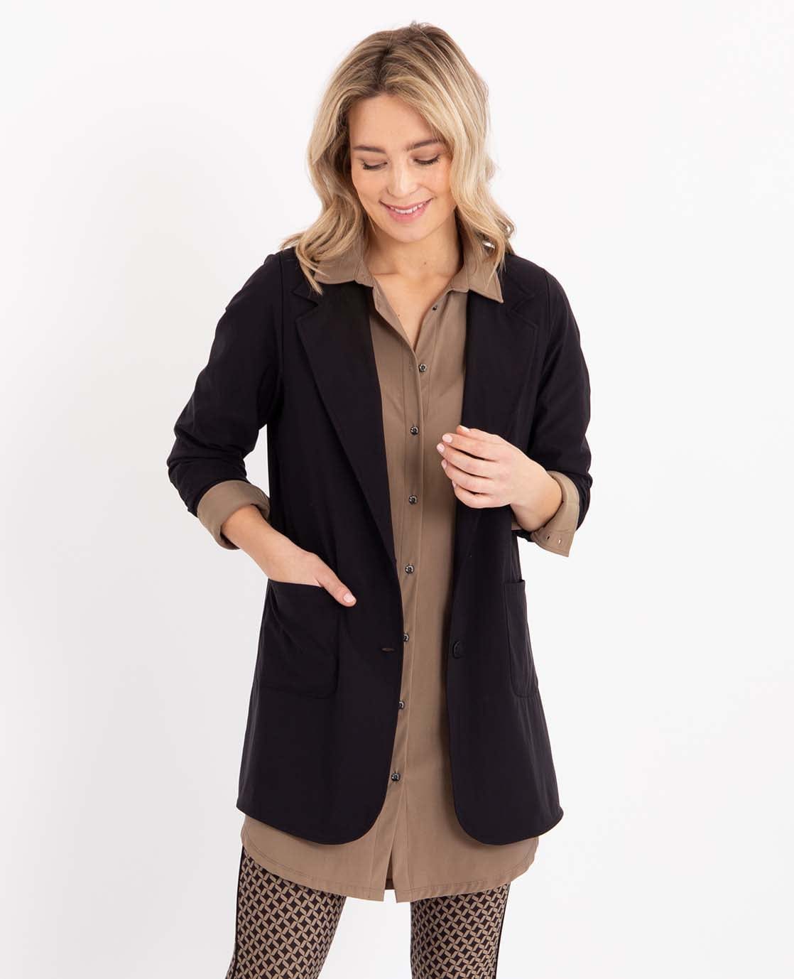 Je m'appelle Jassen Blazer Straight Travel | Zwart