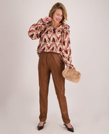 Je m'appelle Tops Top Ruffle | Multicolor Burgundy