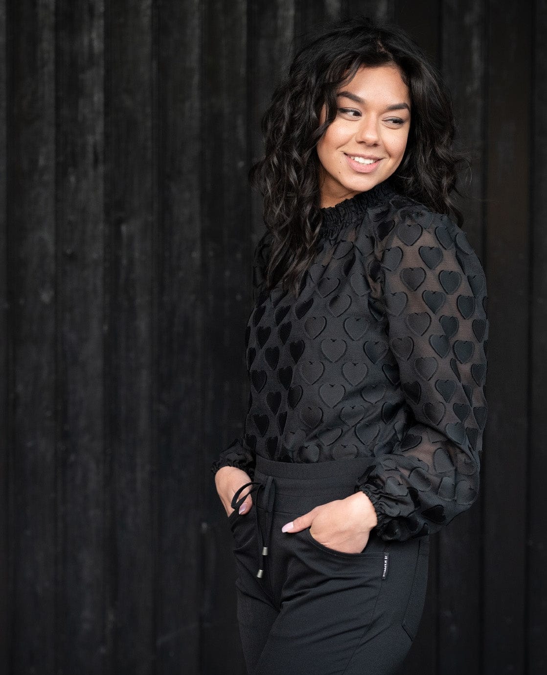 Je m'appelle Tops Zwart / XS ColTop Hearts | Zwart