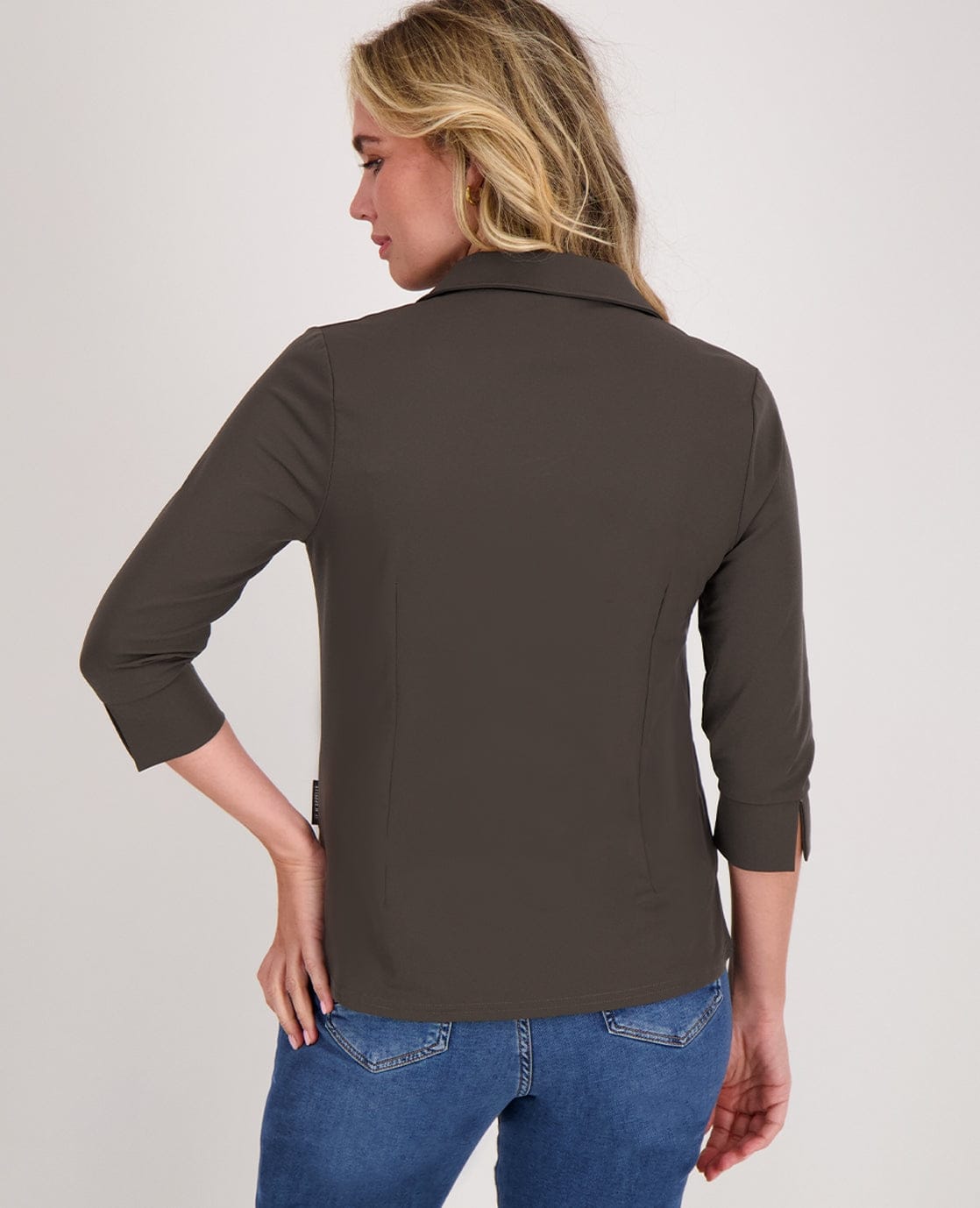 Je m'appelle Tops Top Collar Travel | Dark Taupe
