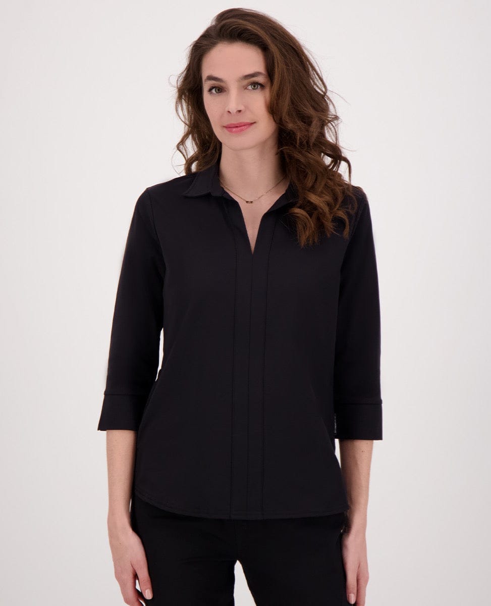 Je m'appelle Tops Top Collar Travel | Zwart