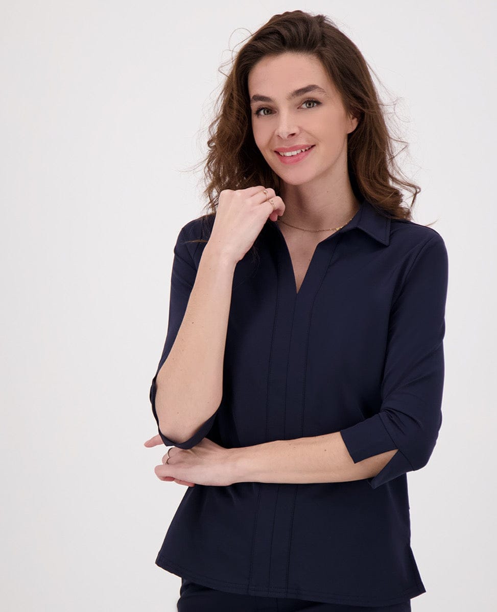 Je m'appelle Tops Top Collar Travel | Donkerblauw