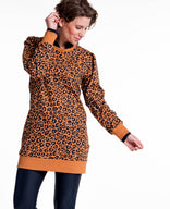 Je m'appelle Tops Tunic Sweater Panthère | Camel / Donkerblauw