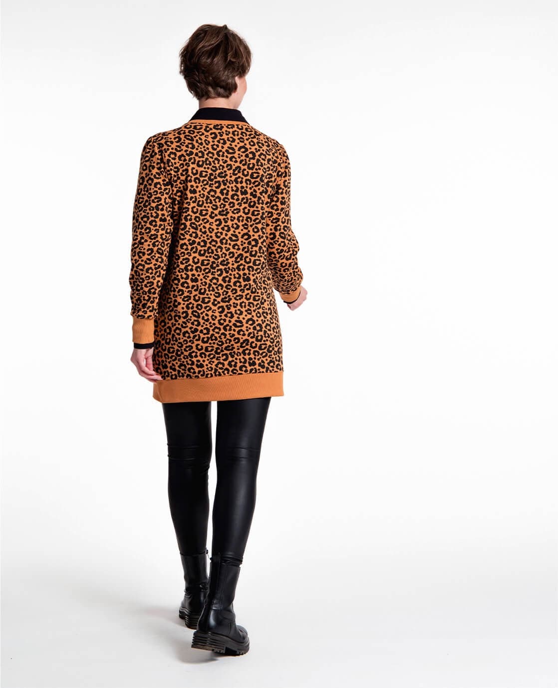 Je m'appelle Tops Tunic Sweater Panthère | Camel / Zwart