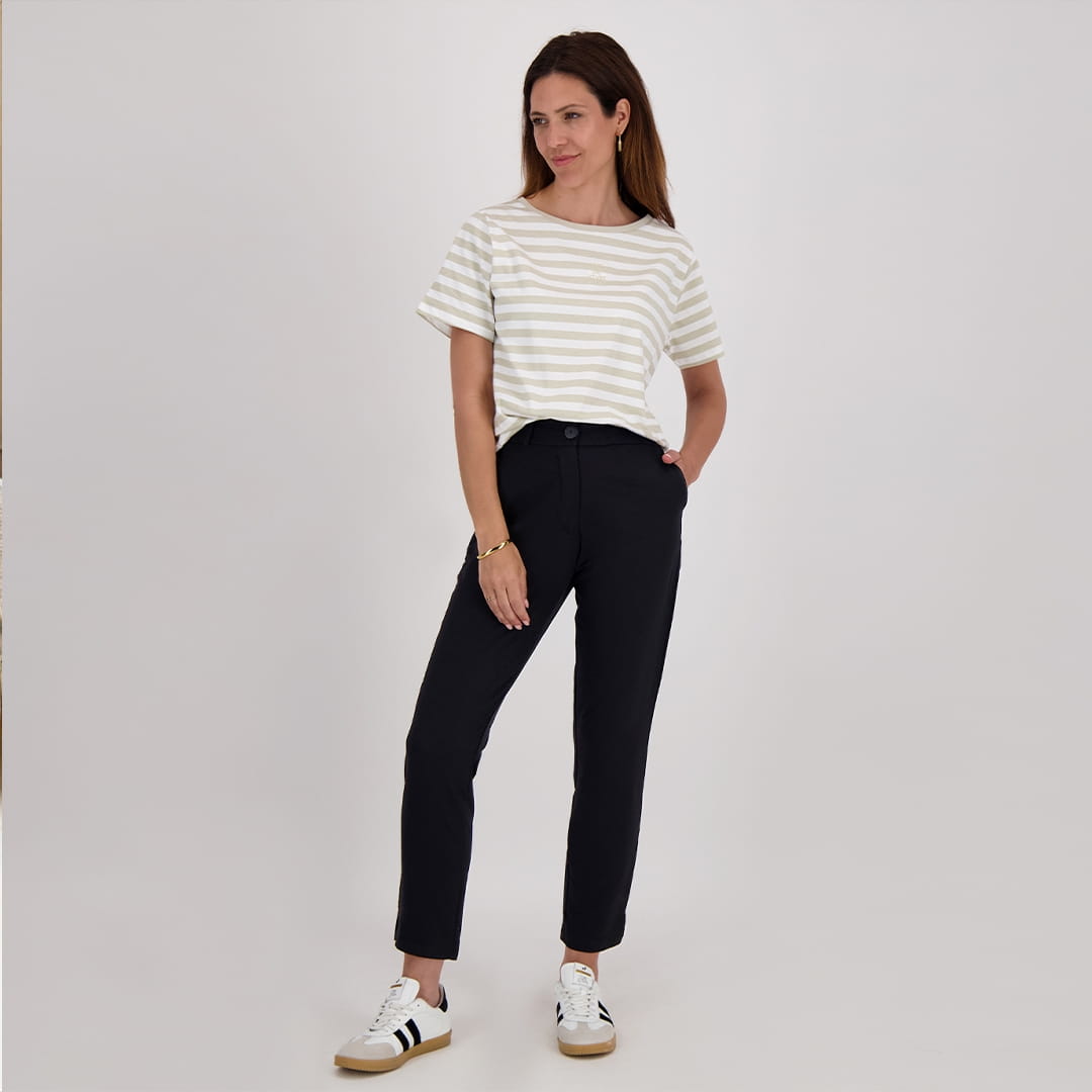 Je m'appelle Broeken Zwart / XS / (30'') Pant Chino 7/8 Travel | Zwart