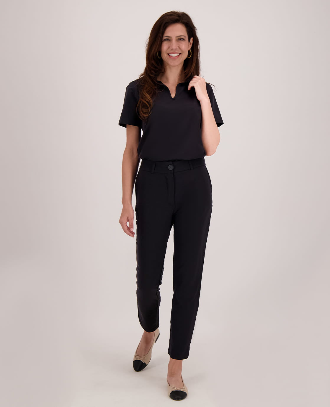 Je m'appelle Broeken Pant Chino 7/8 Travel | Zwart
