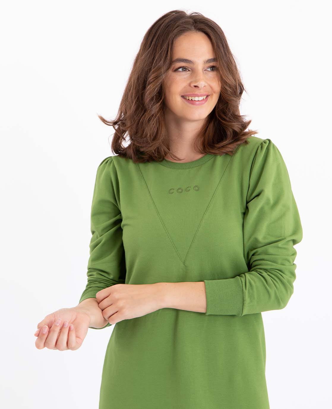 Je m'appelle Jurken Sweatdress Robe Coco | Pistache Green