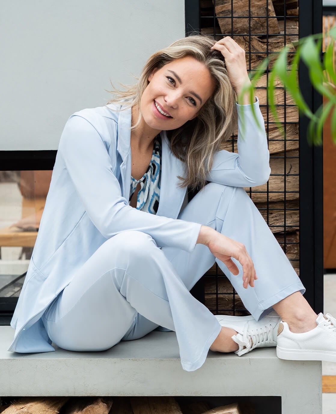 Je m'appelle Broeken Pant Faye Travel | Ice Blue