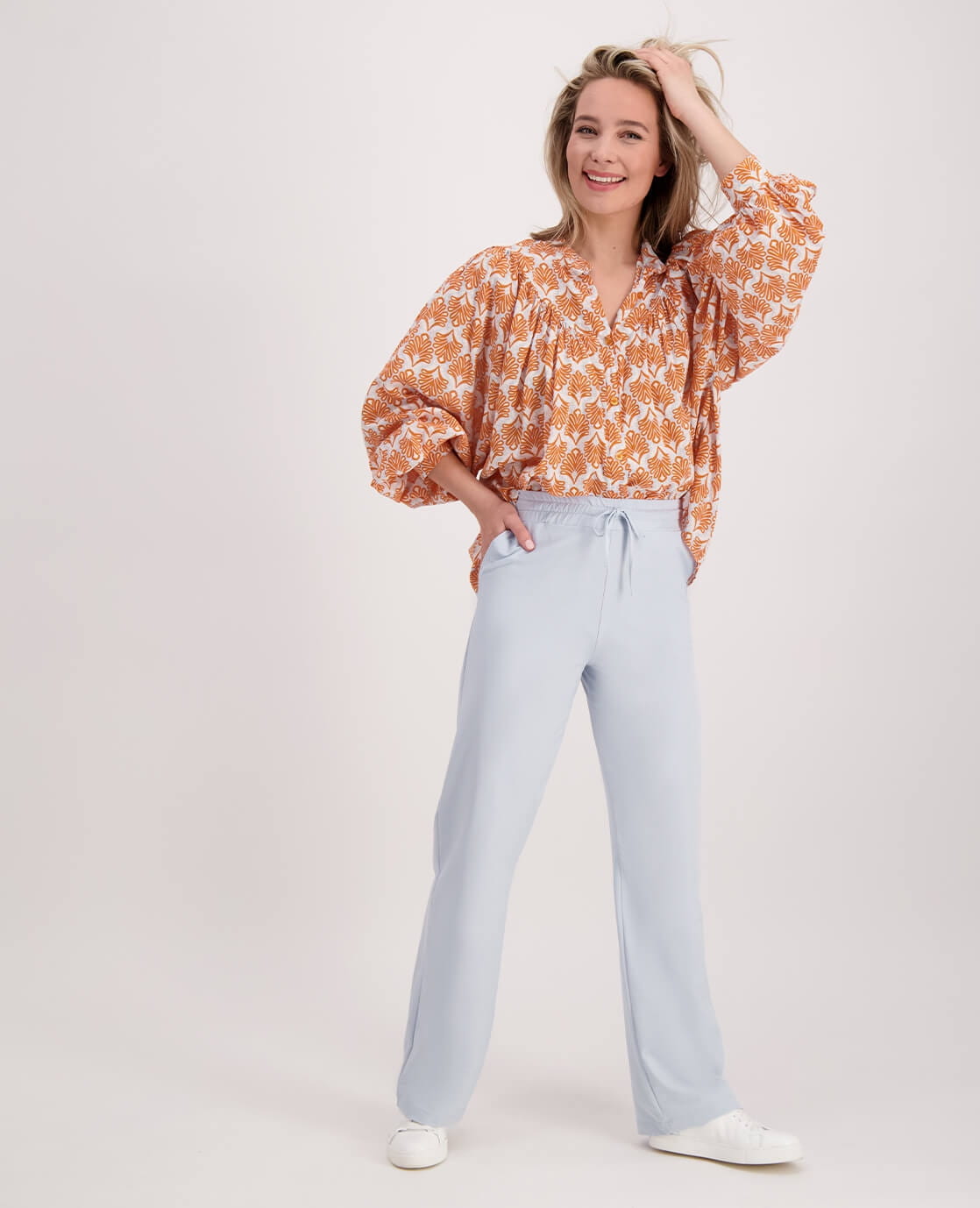 Je m'appelle Broeken Pant Faye Travel | Ice Blue