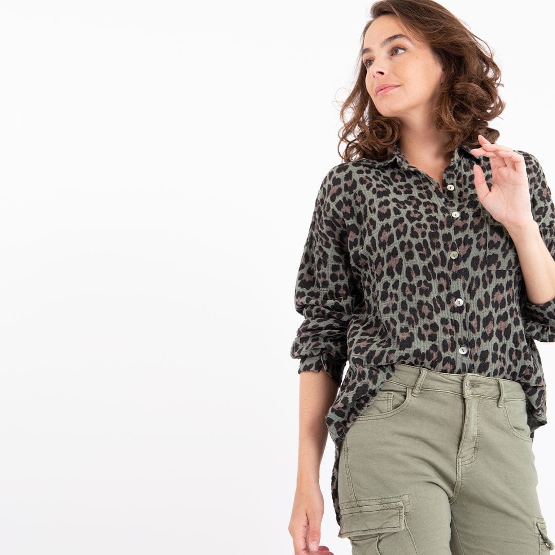 Je m'appelle Tops Blouse Joyeux Panthère | Groen