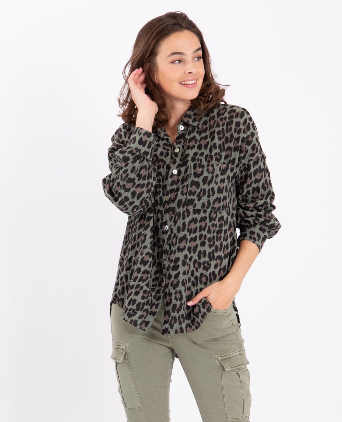 Je m'appelle Tops Blouse Joyeux Panthère | Groen