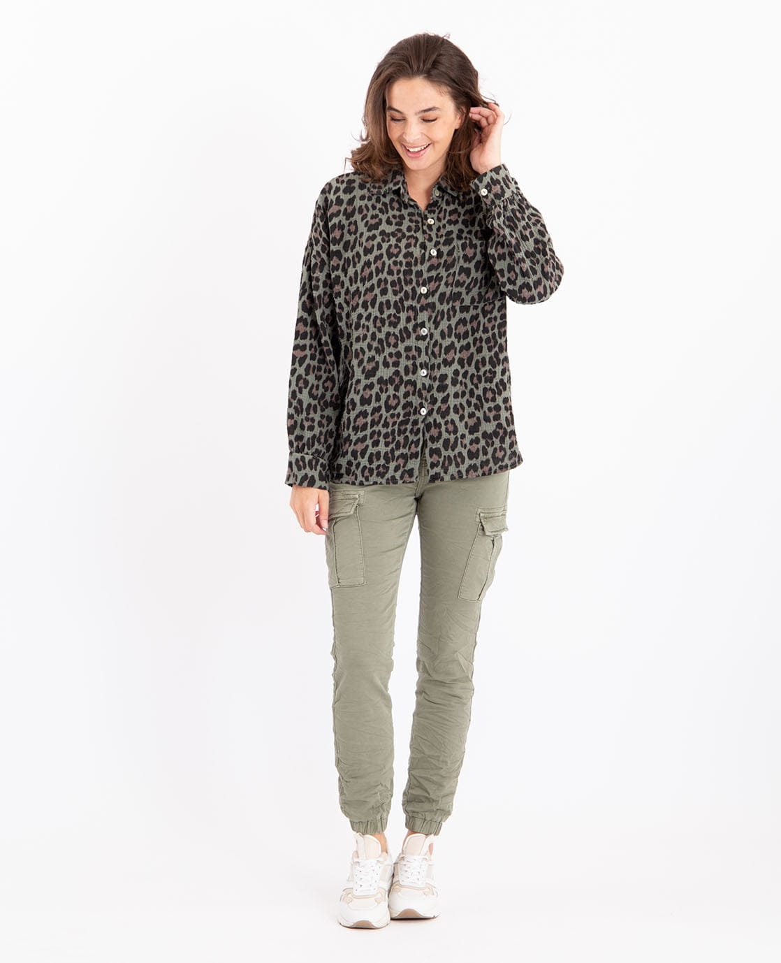 Je m'appelle Tops Blouse Joyeux Panthère | Groen