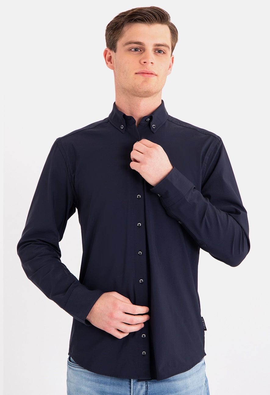 Je m'appelle Tops Button Down Shirt Homme Travel | Donkerblauw