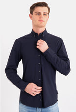 Je m'appelle Tops Button Down Shirt Homme Travel | Donkerblauw