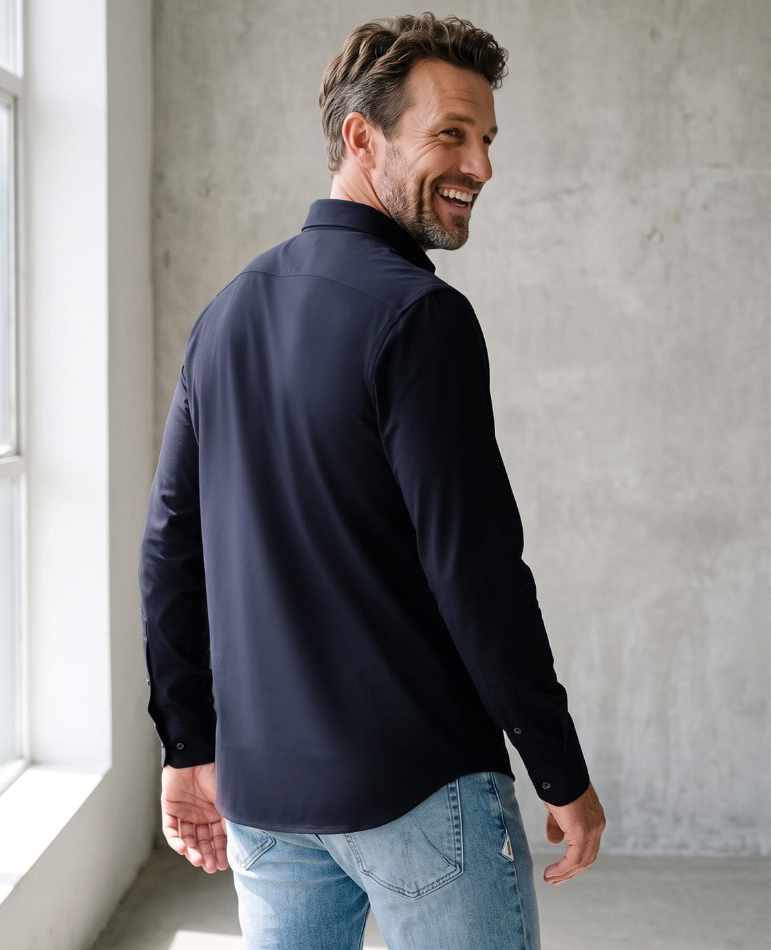 Je m'appelle Tops Button Down Shirt Homme Travel | Donkerblauw