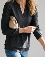 Je m'appelle Tops Tanktop Lace | Charcoal Grey