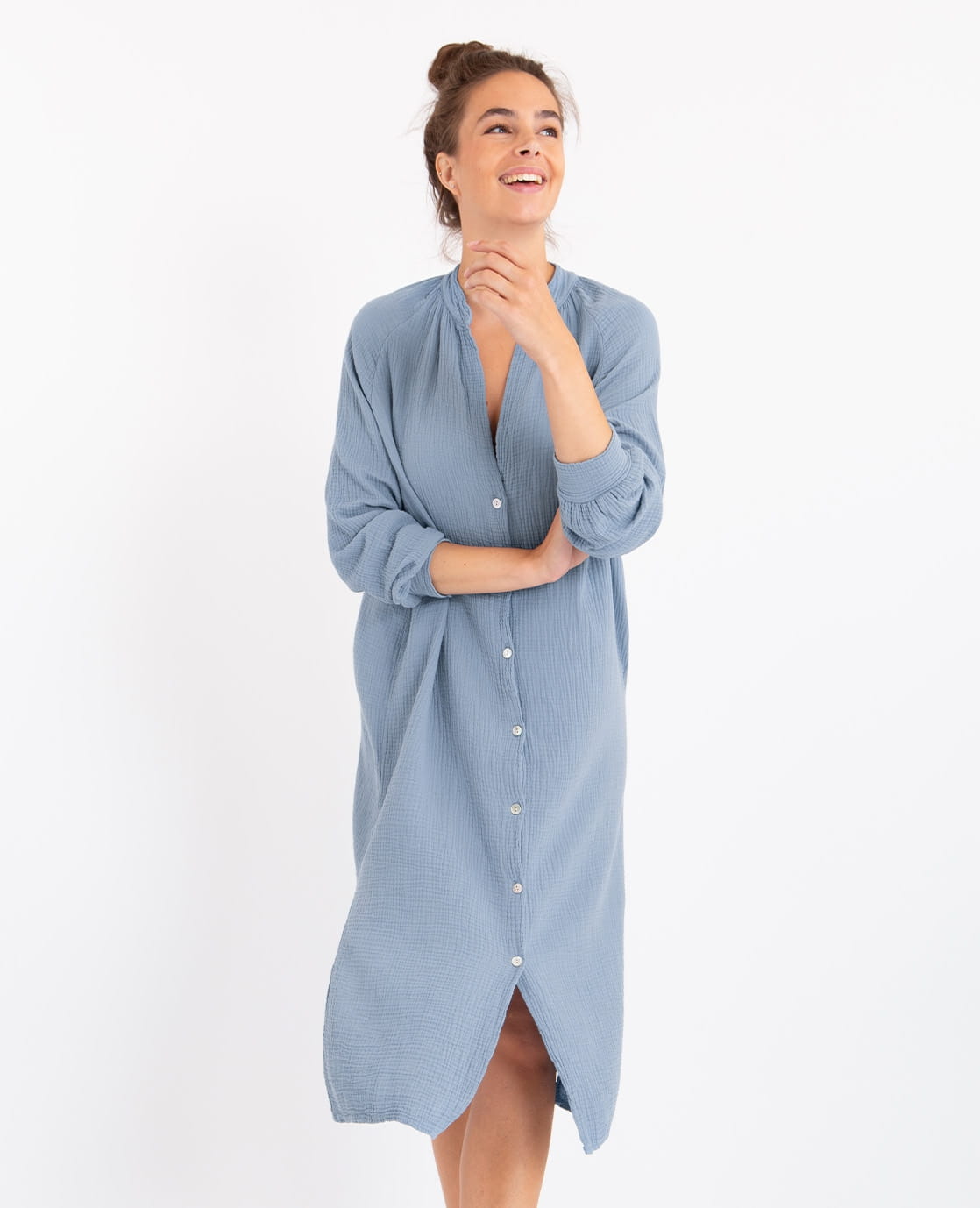 Je m'appelle La Spring Dress Joyeux Blue Grey | Blue Grey