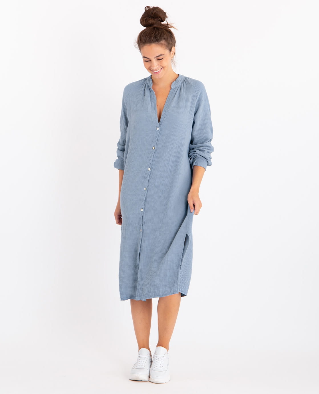 Je m'appelle La Spring Dress Joyeux Blue Grey | Blue Grey
